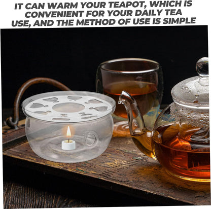 Zerodeko Transparent Teapot Heating Base Insulation Stove for Kung Fu Tea Glass Teapot Warmer Compact Design for Home Decor Daily Use Tea Accessory