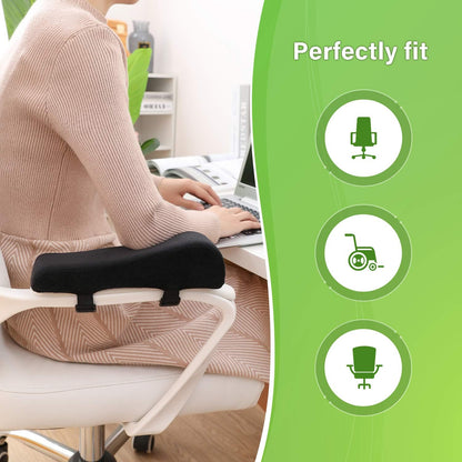 LargeLeaf Chair Ergonomic Armrest Pads Elbow Pillow Pressure Relief Office Chair Gaming Chair armrest with Memory Foam armrest Pads 2-Piece Set of Chair (Black_Velvet)