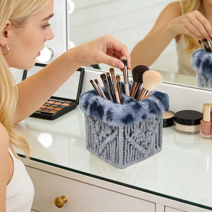 Plush Lined Glasses Eyeglass Holder Stand for Nightstand | Anti-scratch Glasses Stand Case,Cotton Rope Eyeglasses Holder, Storage Organizer for Office Desk