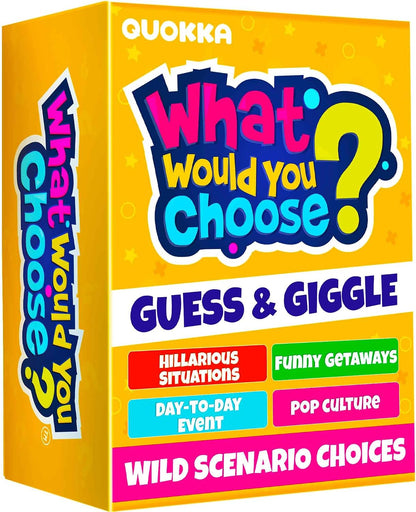 QUOKKA Card Game for Teens, Kids, Adults – 500+ Hilarious Travel & Vacation Scenarios | Funny Getaways What Would You Choose Challenge | Family Nights & Party Game for Friends, Road Trips & Sleepovers