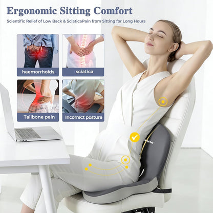 Car Seat Cushion with Lumbar Support Pillow, Seat Cushion for Driving