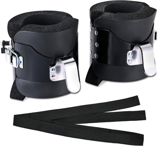 NYXOVA Gravity Inversion Boots with 2 Hooks – Anti-Gravity Hanging Foot | Supports for Core Strength, Ab Crunch, Back Pain Relief, Spine Decompression, with 2m Safety Rope, Durable Nylon Material