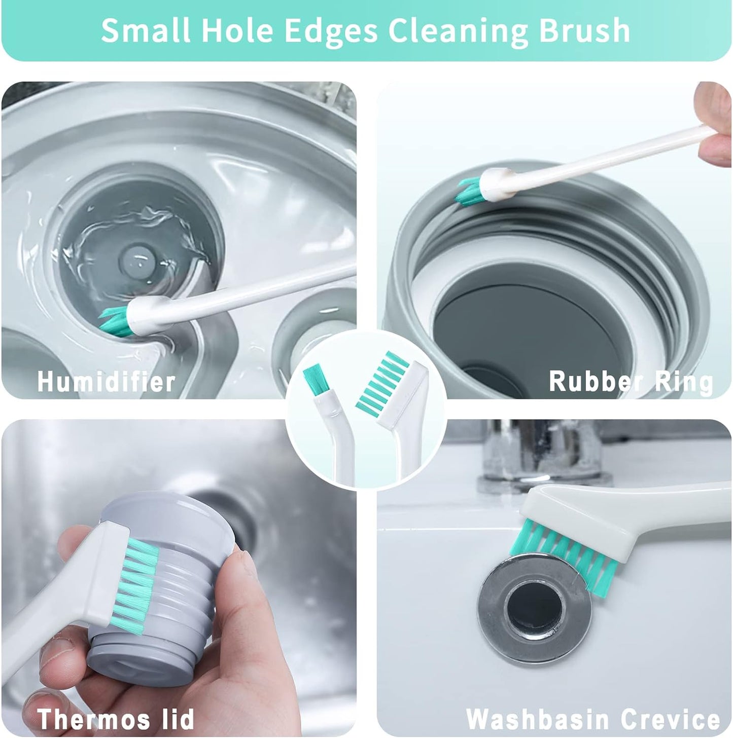 Lumkew Small Cleaning Brush Tight Spaces, 8pcs Crevice Cleaning Brushes Tool for Household Use, Tiny Cleaning Brush Mini Parts Humidifier Toaster