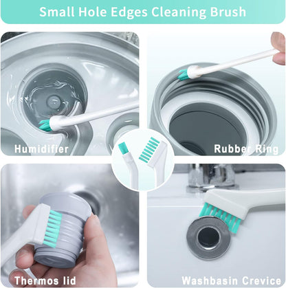 Lumkew Small Cleaning Brush Tight Spaces, 8pcs Crevice Cleaning Brushes Tool for Household Use, Tiny Cleaning Brush Mini Parts Humidifier Toaster