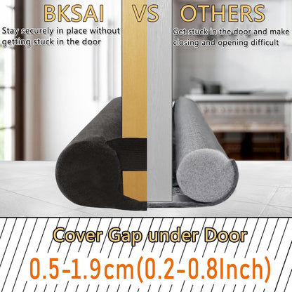 BKSAI Door Draft Stopper for Doors 29-35" No Adhesive Draft Stopper for Bottom of Door Draught Excluder Under Door Wind Blocker Reduce Noise Draught Excluder Sweep Sound Proof(Black) | No Adhesive, For Bottom of Door, Wind Blocker, Reduce Noise, Sound