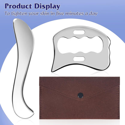 Gua Sha Scraping Tool Stainless Steel, Body Massage for Neck Back