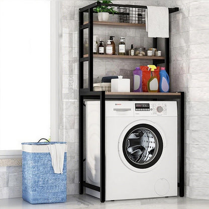 Gdrasuya10 3 Tier Over the Washer and Dryer Storage Shelf, Black Washing Machine Storage Utility Rack Freestanding Laundry Storage Shelf Organizer Space Save for Laundry Room Organization
