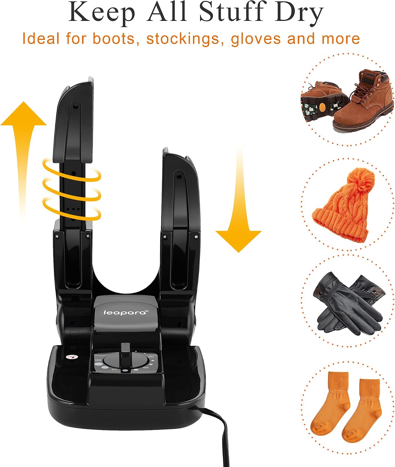 Boot Shoe Dryer with Timer for Gloves and Work Boots,Portable Foldable