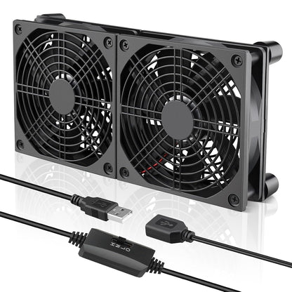 GDSTIME 240mm Router Fan Cooler with L/M/H Speed Control DC 5V USB Powered