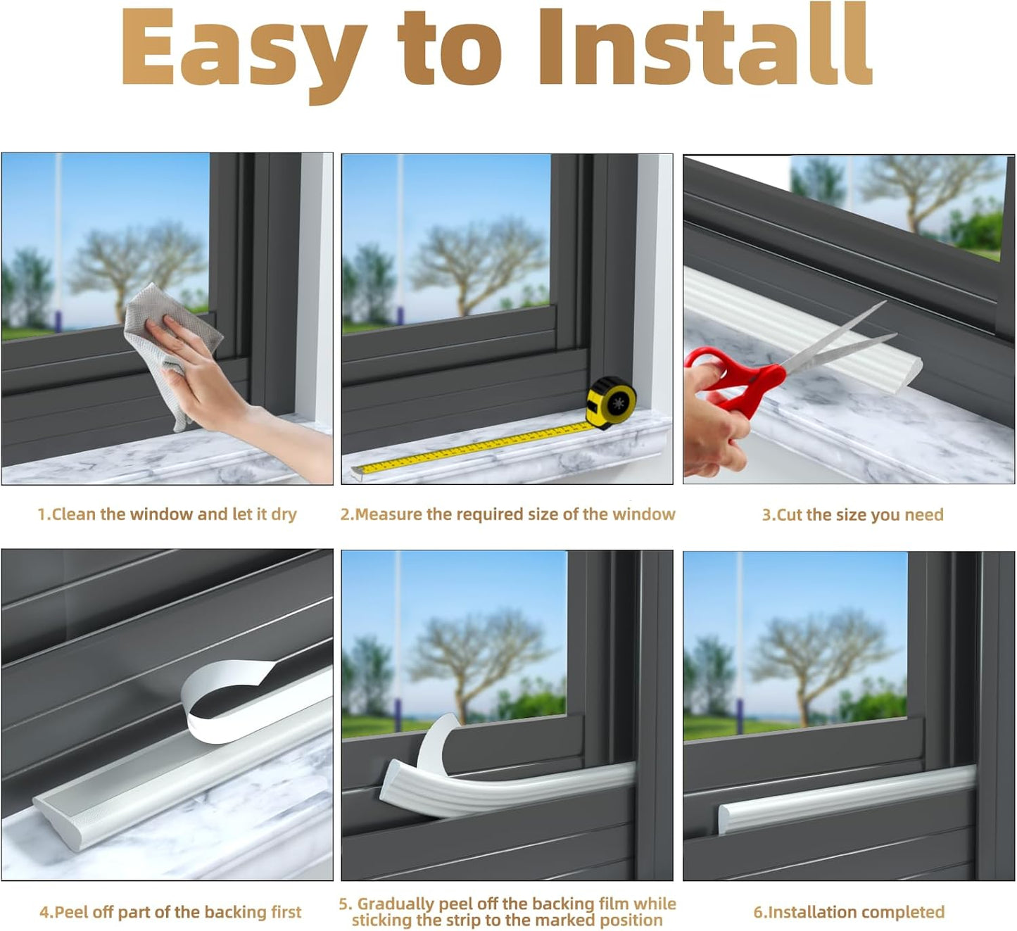 Kneelisa 118” Wedge-Shape Foam Window Weather Stripping Door Seal | Soundproofing Frame Winter Insulation Strip,Noise Cancelling Window Inserts,Door Gap Filler Light Blocker,White