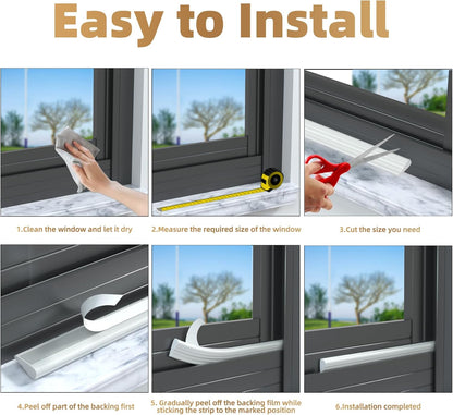 Kneelisa 118” Wedge-Shape Foam Window Weather Stripping Door Seal | Soundproofing Frame Winter Insulation Strip,Noise Cancelling Window Inserts,Door Gap Filler Light Blocker,White