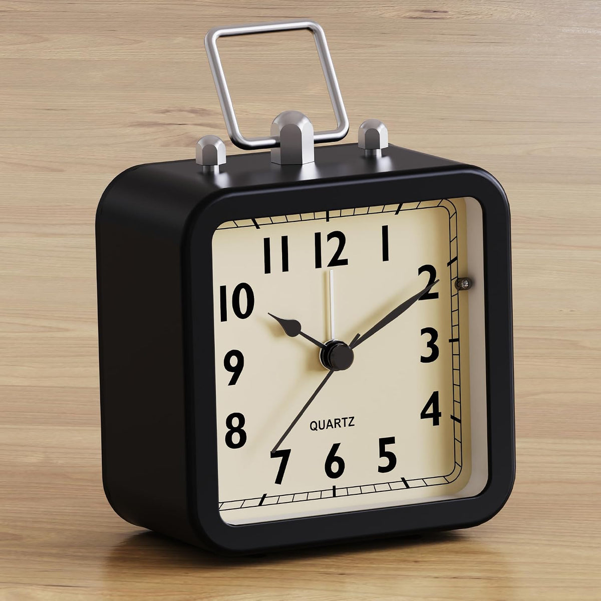 AYRELY® Small Metal Alarm Clock, Desk and Table Clock for Travel