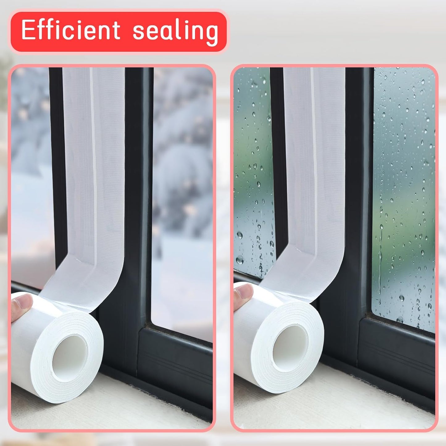 Window Sealing Tape, Window AC Insulation Tape, White 3 Inch x 65 FT | Waterproof Blocker for Cold Heat Air, Windproof, No Residue Strong adheisve