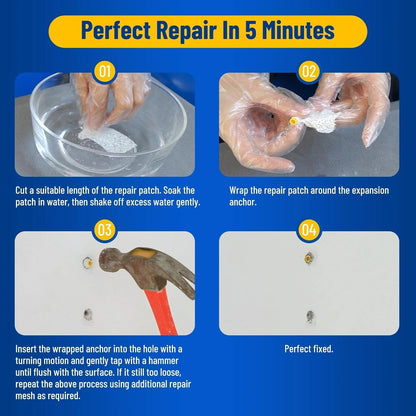 Kenbry Drywall Anchor Repair Kit,1.96' x 39.37' Patch Easy Cut for Fast Loose Anchors Fix, No Need to Redrill or Fill, Ideal for Most of Surfaces