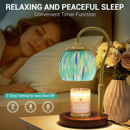 Candle Warmer Lamp - Electric Candle Lamps Timer Dimmer, Sunflower Tiffany Style Stained Glass Candle Warming Lamp Compatible with Jar Candles Valentine Birthday Gifts for Mom Friend Wax Melt Warmer
