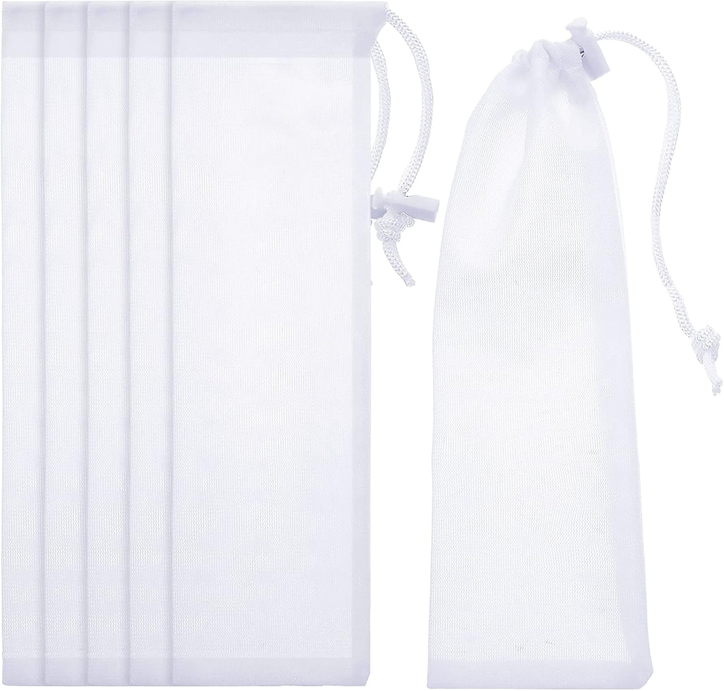 Shappy 24 Pieces Lint Traps for Washing Machine Drain Hose Nylon Mesh | Discharge Hose Filter Bags, Mesh Lint Catcher, 9.4 X 3.1 Inch, Prevents Clogs, Laundry Drain System, Drawstring Design