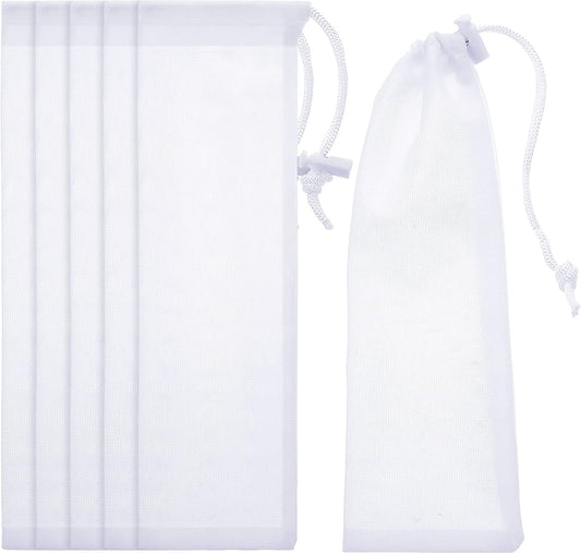 Shappy 24 Pieces Lint Traps for Washing Machine Drain Hose Nylon Mesh | Discharge Hose Filter Bags, Mesh Lint Catcher, 9.4 X 3.1 Inch, Prevents Clogs, Laundry Drain System, Drawstring Design