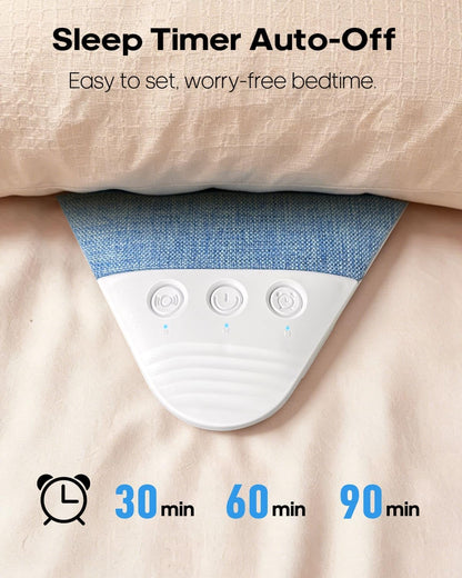 LENRUE Under Pillow Speaker for Sleeping, All New White Noise Bluetooth Pillow Speakers Under Pillow, Auto-Off Timer, Bluetooth 6.0, TF Slot, USB C Powered for Side Sleeper