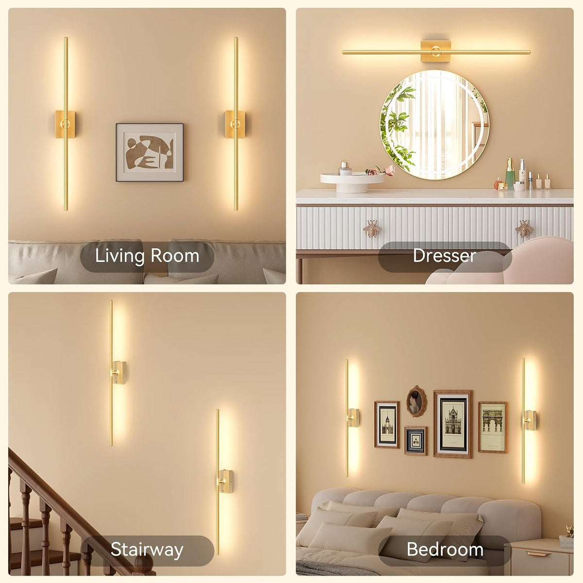 Battery Operated Wall Sconces Set of 2, Remote Control, 10000mAh, Black