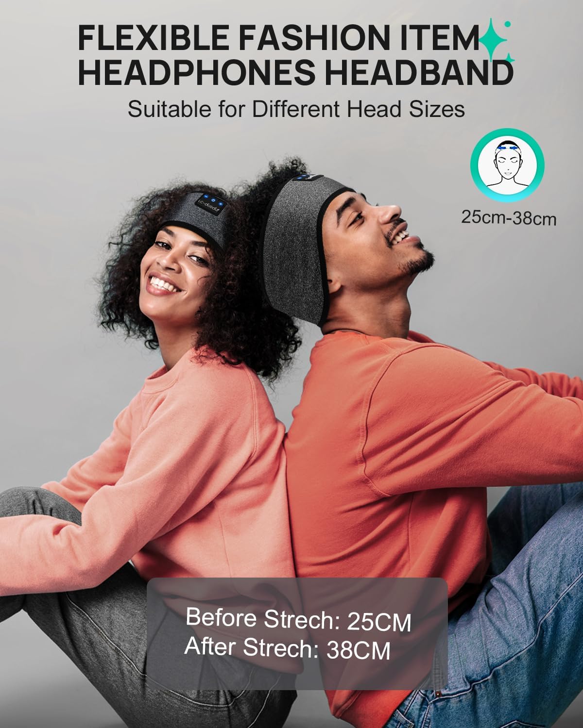 LC-dolida Sleep Headphones Headband Bluetooth 5.4, Sports Headband Earphones Wireless with Speaker Microphone USB C for Women Sleeping Gift Workout Jogging Yoga Insomnia Travel Meditation, Butterfly