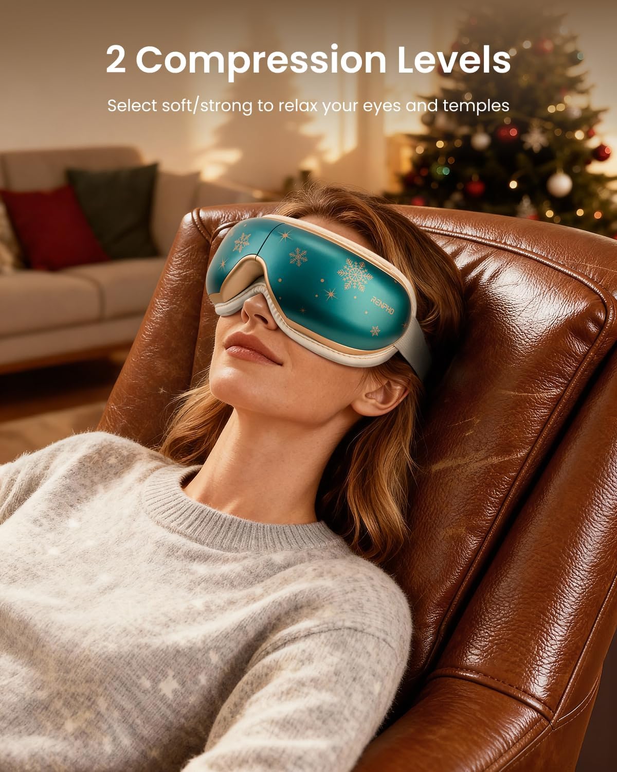 RENPHO Eyeris 1 Eye Massager with Heat, FSA Eligible HSA, Heated Eye Mask for Eye Strain, Dry Eyes & Head Tension, Relaxing Birthday Gifts for Women and Men