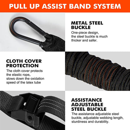 HPYGN Two Foots Pull Up Assistance Bands, Heavy Duty Resistance Band for Pull Up Bar, Adjustable Weight/Size with Fabric Feet/Knee Rest, Bands for Pull Up Assist for Strength Training, Pull Up