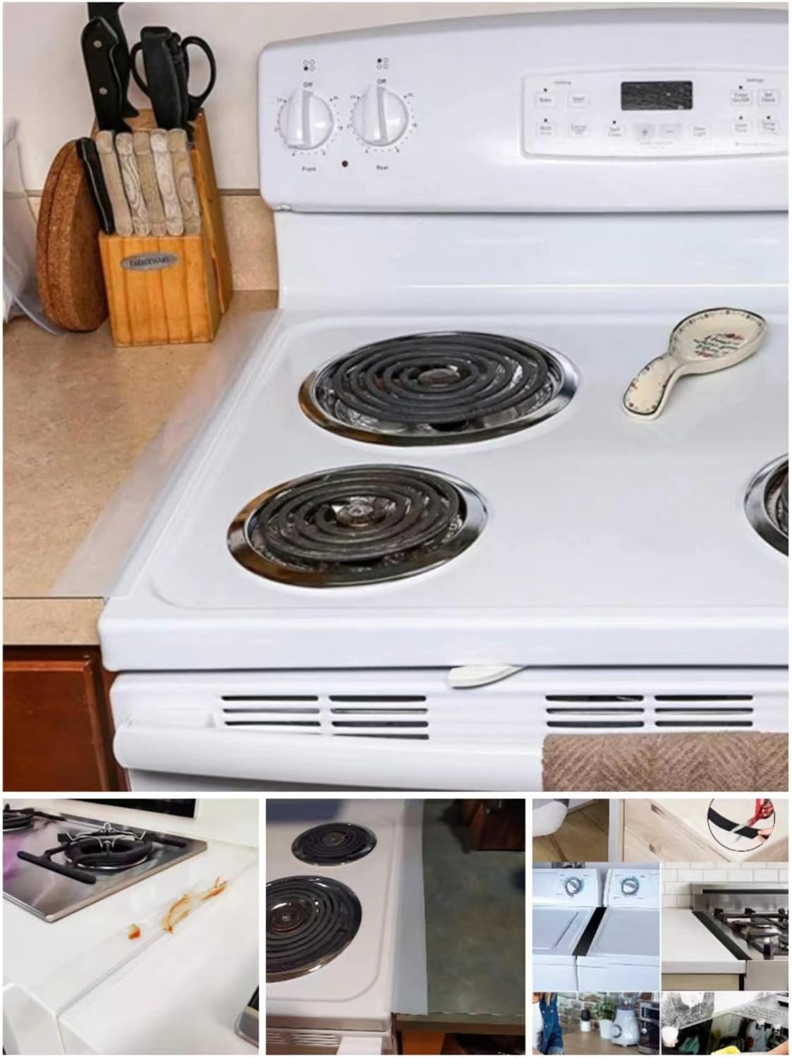 Silicone Kitchen Stove Gap Covers, Kitchen Counter Gap Anti-Slip Non-Tacky Filler Seals Spills Between Counter, Stovetop, Oven, Washer, Heat-Resistant，Set of 2 (21 Inches, Black) by liboyixi