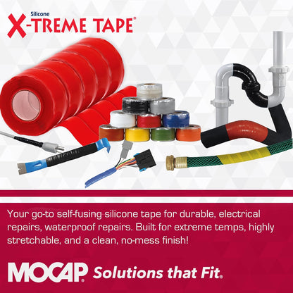 X-Treme Tape Self Fusing Silicone Tape - 1" x 10 Ft Roll - White | Heavy Duty Rubber Electrical Tape, Waterproof, For Automotive, Hose, Pipe, Outdoor & Emergency Repairs, Insulating, Flexible