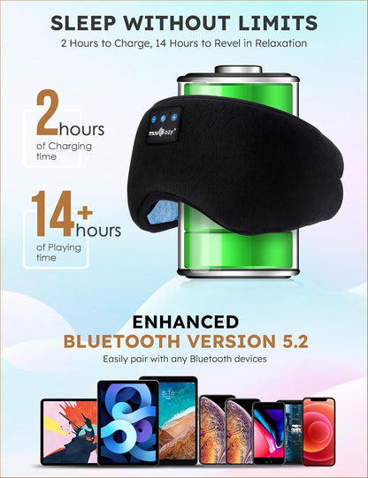 MUSICOZY Sleep Headphones Bluetooth 5.4 Sleep Mask with HD Sound