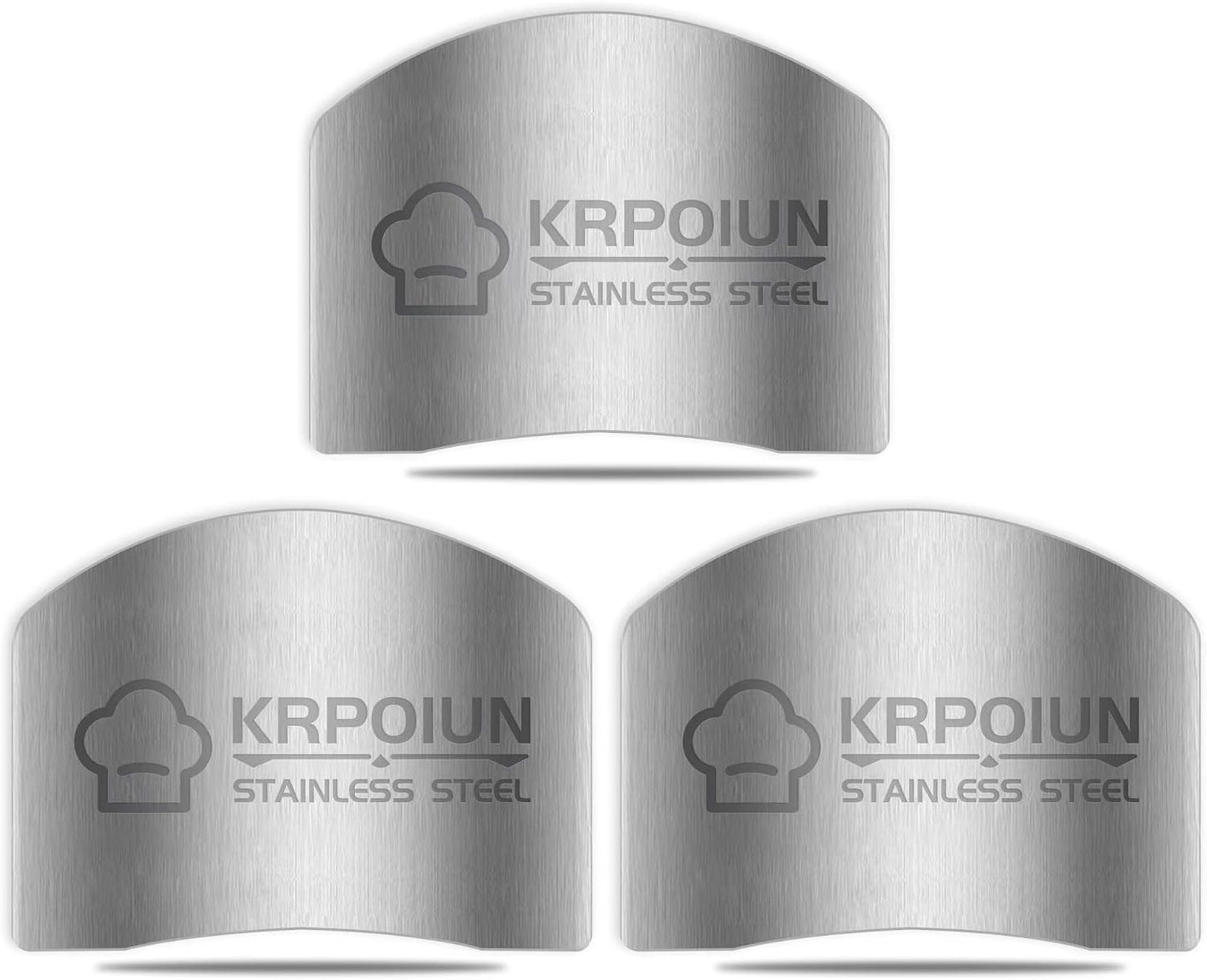 2 Pcs Finger Guard for Cutting aid, Kitchen Tool, Stainless Steel Knife Protector, Adjustable Hand Protect Fingers, Avoid Hurting, Slicing and Chopping, Silver