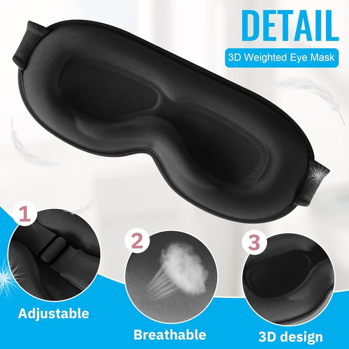 Sleep Mask for Lash Extensions, 3D Contoured Weighted Eye Cover