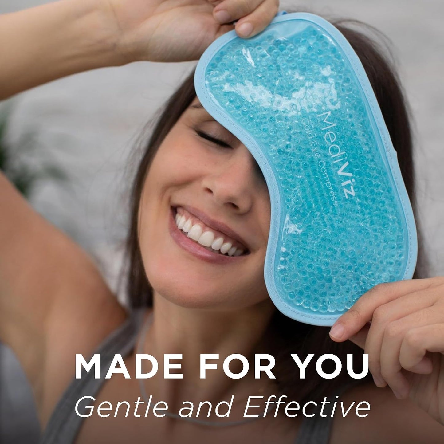 MediViz Cooling Gel Eye Mask, Blue | Cold Eye Mask for Relief from Puffy Eyes, Allergies & Headaches, Adjustable for Personalized Comfort, Reusable Mask