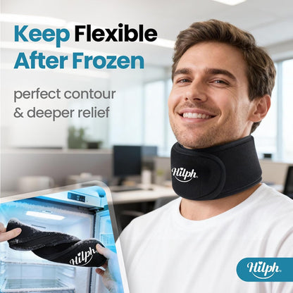 Hilph Neck Ice Pack Wrap for Tonsillectomy, 45-Minute Long-Lasting Cold | Upgraded Ice Grid Gel Design, Reusable Flexible Ice Pack for Neck Throat Cervical Thyroid Pain, Surgery Recovery, Hot Flash