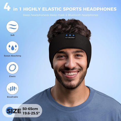 LC-dolida Sleep Headphones Bluetooth 5.4, Headband Headphones Earphones Wireless, Sleep Mask for Gifts,Workout,Jogging,Yoga(Purple)