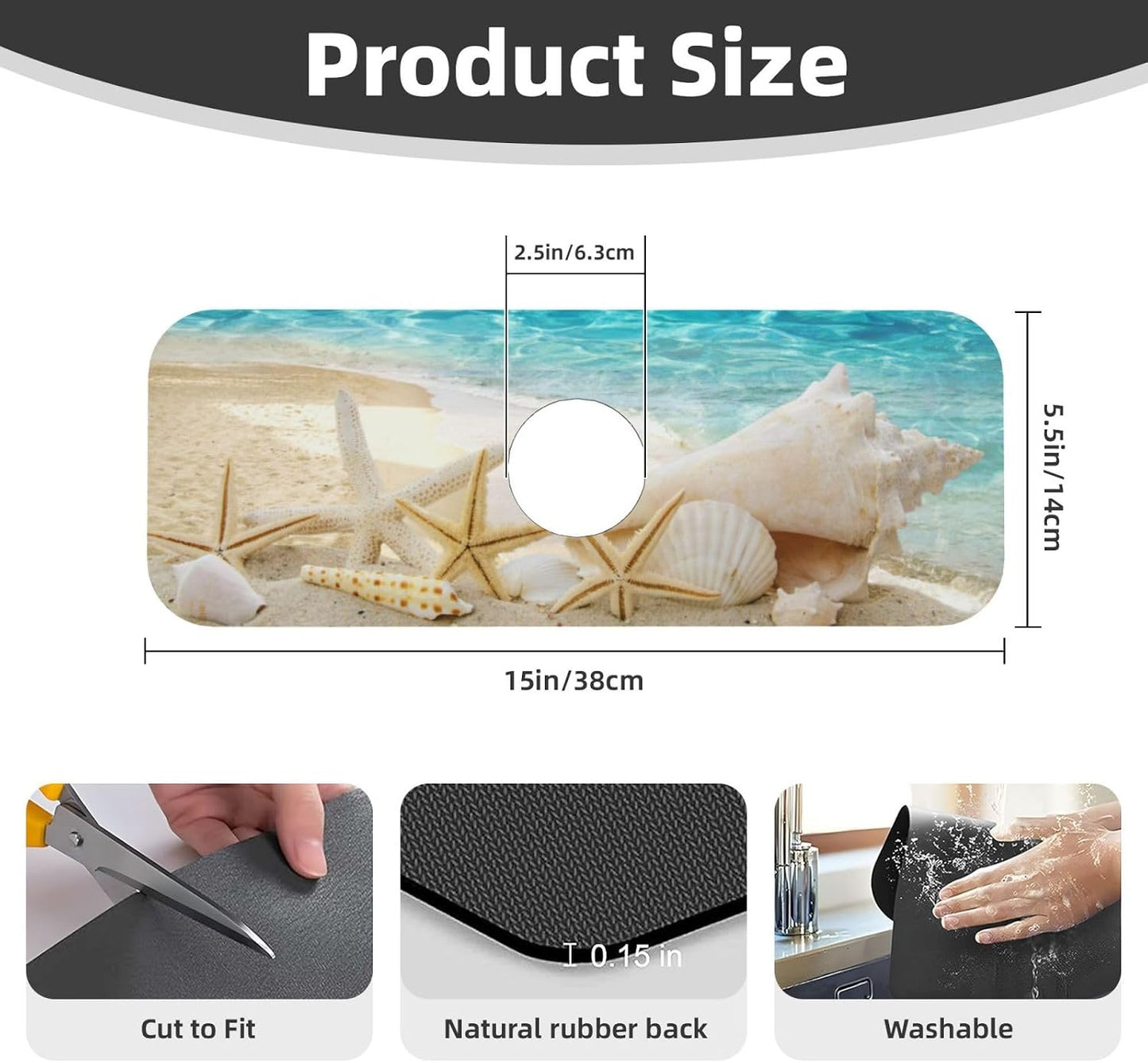 Abstract Flower Blooming Floral Watercolor Kitchen Sink Splash Guard Faucet Mat Super Absorbent Fast Drying Mat Sink Gadgets-Fast Drying Pad Sink Mat For Kitchen Bathroom (15" X 5.5" )