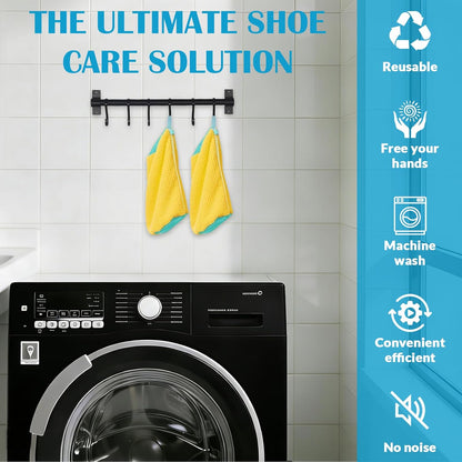 2 Pack Shoe Washing Machine Bag - Laundry Shoe Bag for Washer and Dryer Reusable Sneaker Cleaning Bag with Self-locking Zipper and Fluffy Fibers for All Shoes Types With Self-locking Zipper 360°