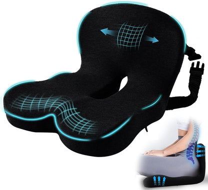 Seat Cushion with Lumbar Support Pillow, Back and Seat Cushion for Office