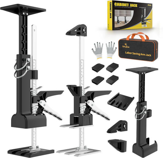 [Upgrade] Labor Saving Arm Jack 2 Pack,15.5 Inch Stainless Steel Furniture Lifts with Handbag,Hand Furniture Jack Lifter Tool for Installing Cabinets,Flooring&Windows,Load 440LBS