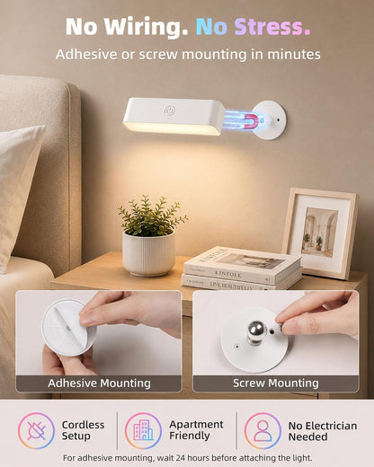 EZVALO Wireless RGB Light Bars, Rechargeable LED Mood Lights with Remote