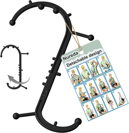 Detachable Trigger Point Massage Tool for Body Muscle Pain Relief | Button-Release Design, S/C, Massage Hook for Back, Neck & Shoulder, Pressure Point Therapy Tool for Deep Tissue Relief