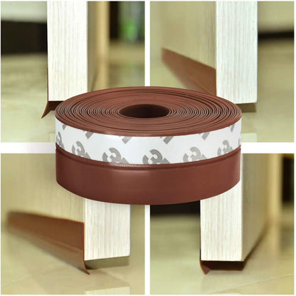 TAROSE Weather Stripping Door Seal, 33 Feet Long Transparent (Width 25mm) | Shower Door Seal Strip, Adhesive Silicone Tape, Door Draft Stopper, Blocks Drafts and Noise, for Doors & Windows
