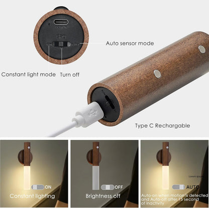Montford Wall Sconces Set of Two Battery Operated, Motion Sensor Night Light Magnetic Wall Light Rechargeable, Peel and Stick Lights for Hallway