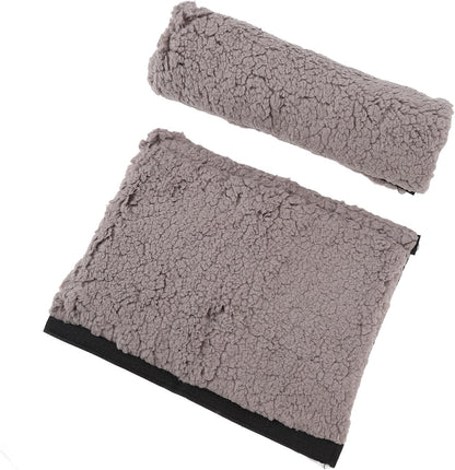 Brrnoo Sheepskin Chair Armrest Pad, Fleece Armrest Cushion for Chairs, Enhanced Comfort and Skin Protection Armrest Protector for Home or Office Use Fits Most Chairs (Grey)