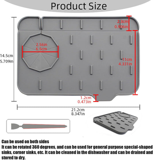 2 Pack Mini Sink Splash Guard, Double Sided Kitchen Faucet Mat | Tap Water Catcher for Bathroom and Corner Basins, Defends Worktops Against Puddles, Gathering Regular Water Drips