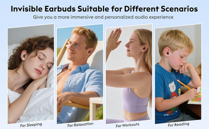 Smallest Sleep Earbuds for Side Sleepers, [Upgrade 2026 Version] Ultra-Comfort & Lightweight Wireless Mini Sleep Headphones for Small Ears, No Low Battery Beep Ear Buds for Sleeping Working