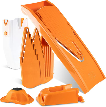 Börner Mandoline Slicer V1 (Basis Set) • V-Slicer with 2 Inserts & Fruit Holder • Adjustable Kitchen Slicer for Vegetables & Fruits • Vegetable Cutter • 3 Thickness Settings • Color: Red