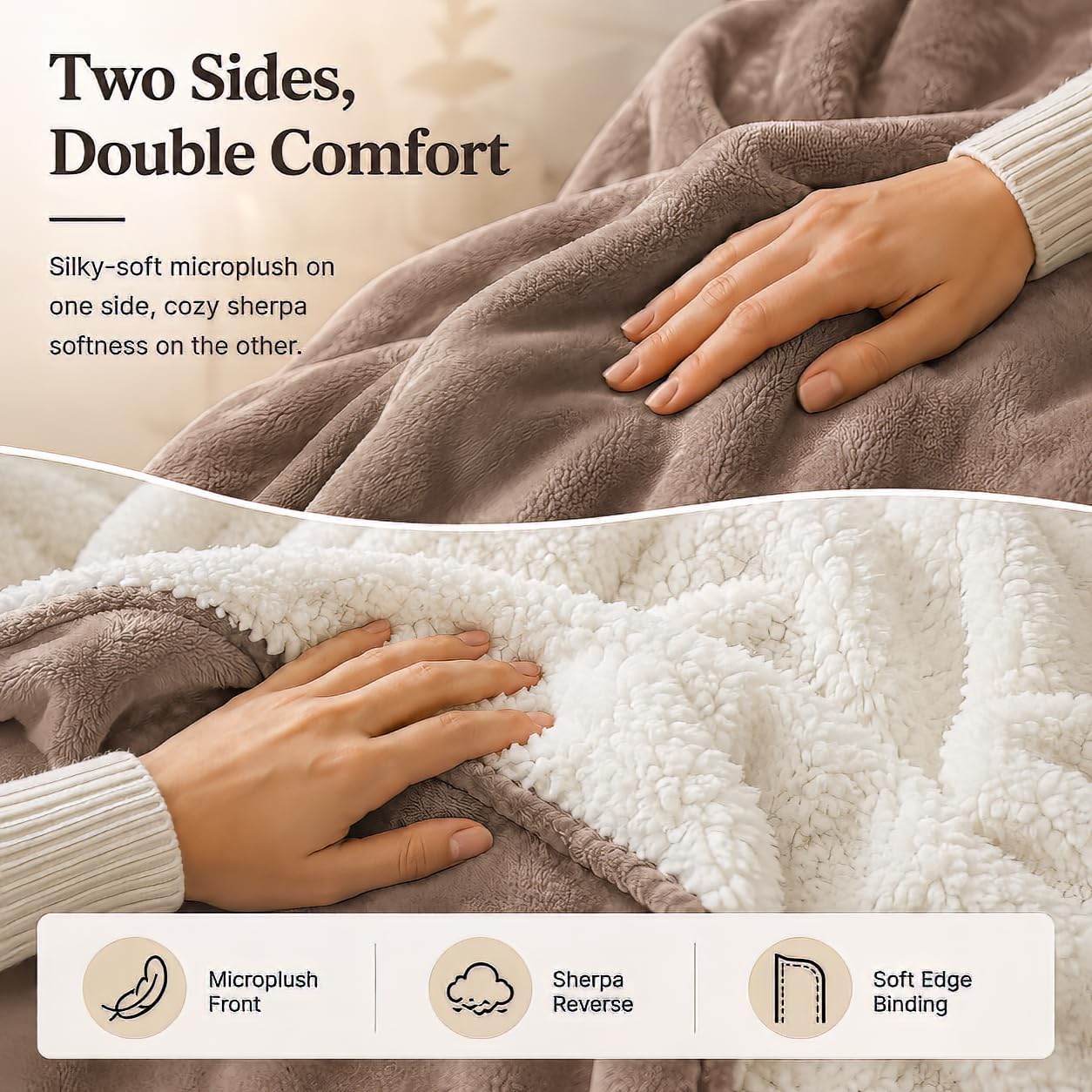Electric Heated Blanket Full Size 72"x84" – Light Gray | ETL for Safe Overnight, 4 Heat Settings & 10H Auto Off, Dual-Sided Microplush Sherpa for Home Night, Machine washable