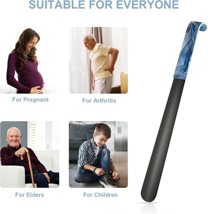 16.5 Inch Long Handle Shoe Horn for Seniors Men Women Kids, Metal Shoe Horns for Boots