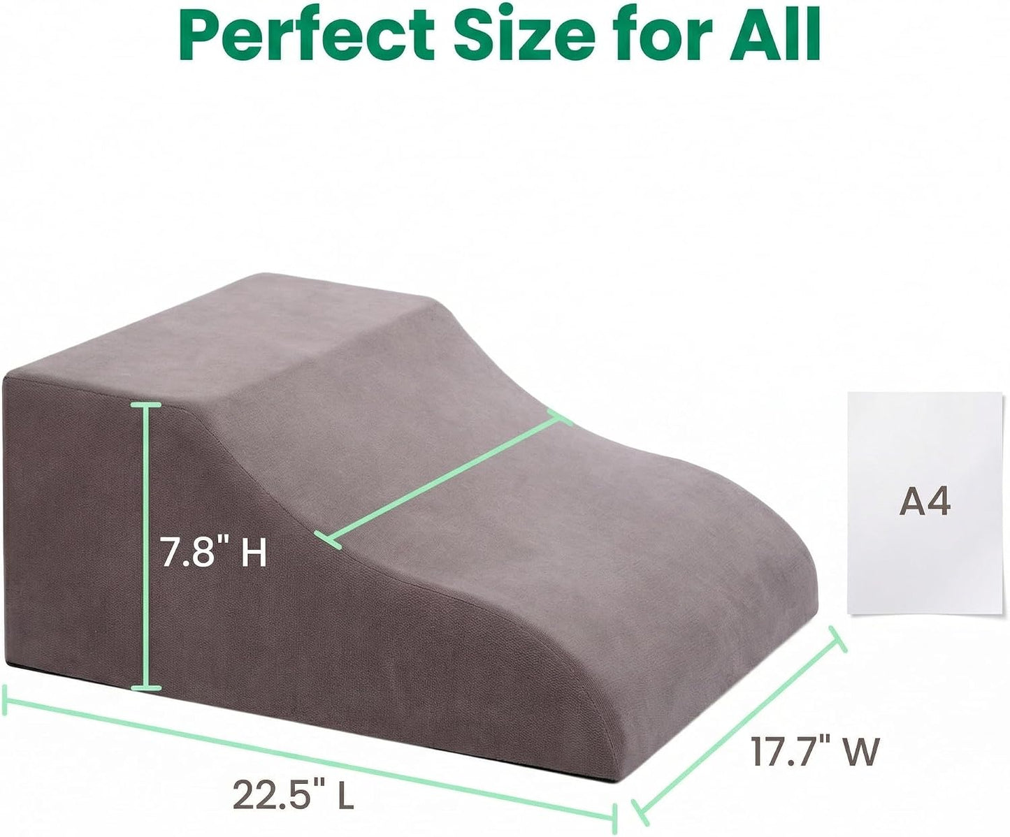 Leg Elevation Pillows for After Surgery, Ergonomic Memory Foam Wedge Leg Elevation Pillow Comfort Care for Back Knee Hip Ankles Pain, Knee Elevation Pillow for Injury, Rest Blue