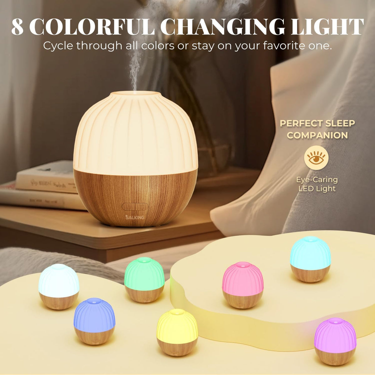 SALKING Essential Oil Diffuser for Home, 100ml Small Aromatherapy Diffuser